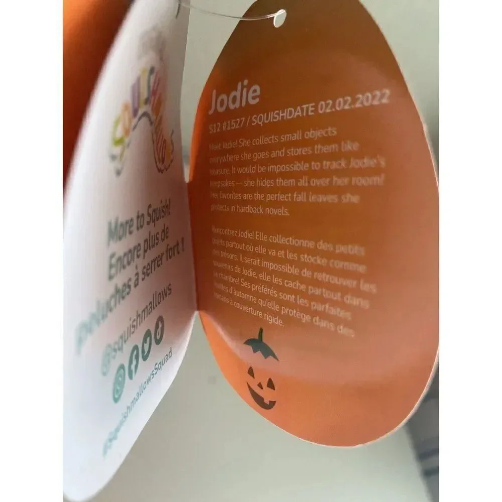 Squishmallow Jodie The Jack-O-Lantern Pumpkin‎ 12” inch Halloween Soft Plush NEW